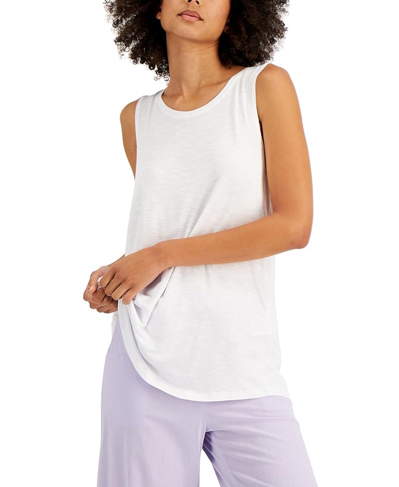 Style & Co. Solid Swing Tank Top Bright White S at Amazon